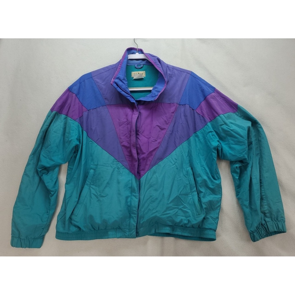 Vintage LL Bean Lined Nylon Track Suit Bomber Jacket